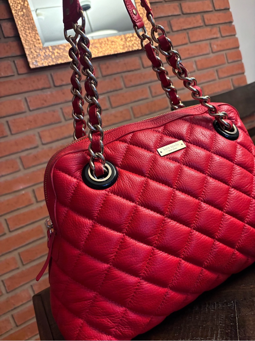 KATE SPADE Georgina Maraschino Cherry red Quilted Bag